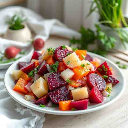 Estonian Rosolje - Salad with Beets